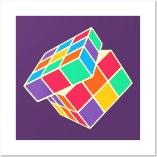 Rubiks Cube 90s Cute Colors Posters and Art